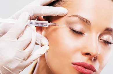 Close up of woman receiving beauty treatment with Botox. botox in new jersey